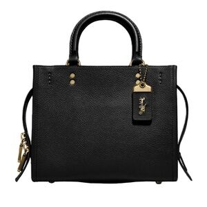Coach Genuine Leather Tote Bag - Black